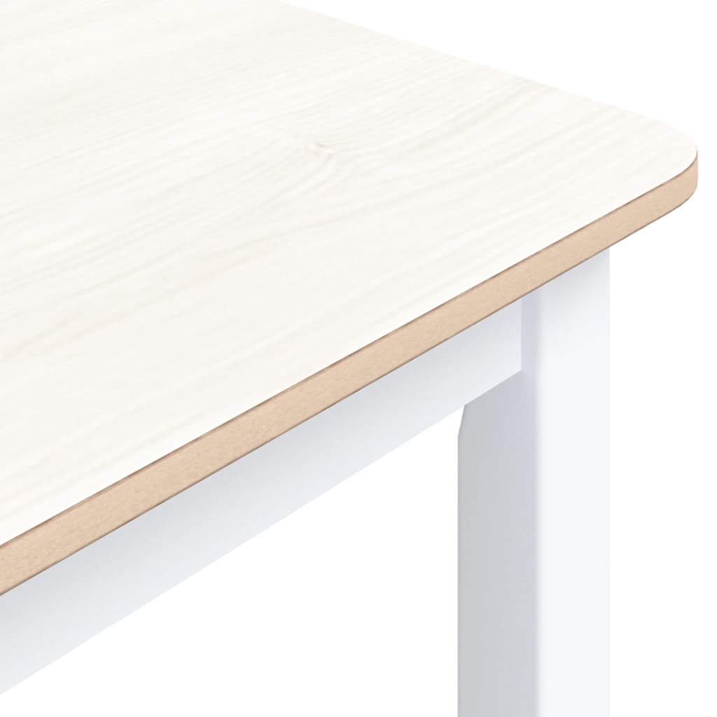 Mesa De Comedor Madera De Caucho 114X71X75 Cm