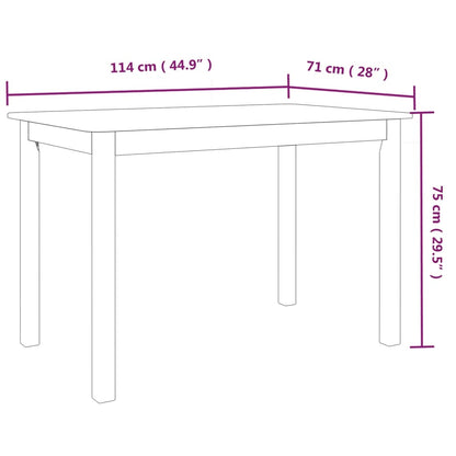 Mesa De Comedor Madera De Caucho 114X71X75 Cm