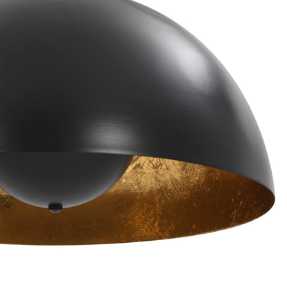 Lámparas De Techo 2 Uds Semiesféricas Negro Y Dorado E27