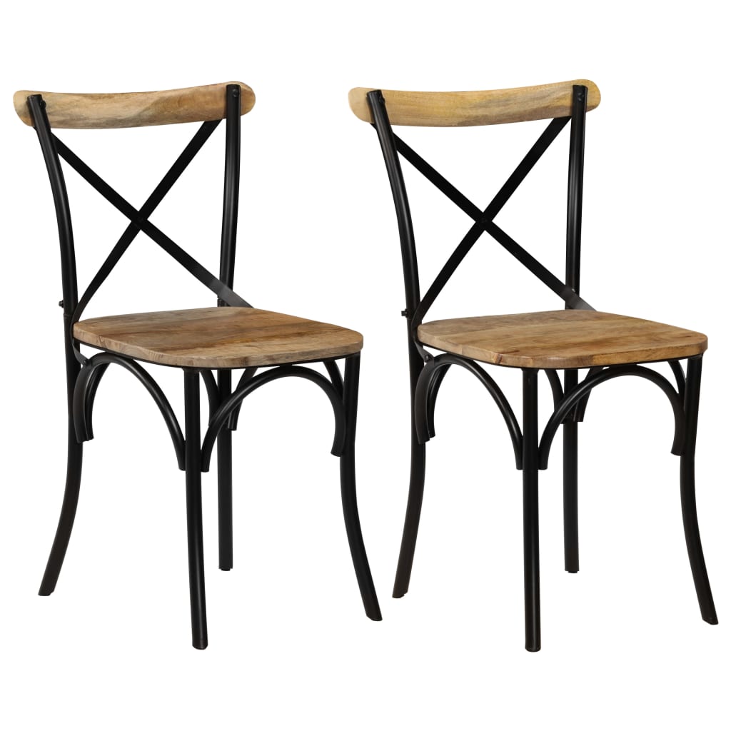 Sillas Con Respaldo Cruzado 4 Uds Madera Maciza De Mango Blanco