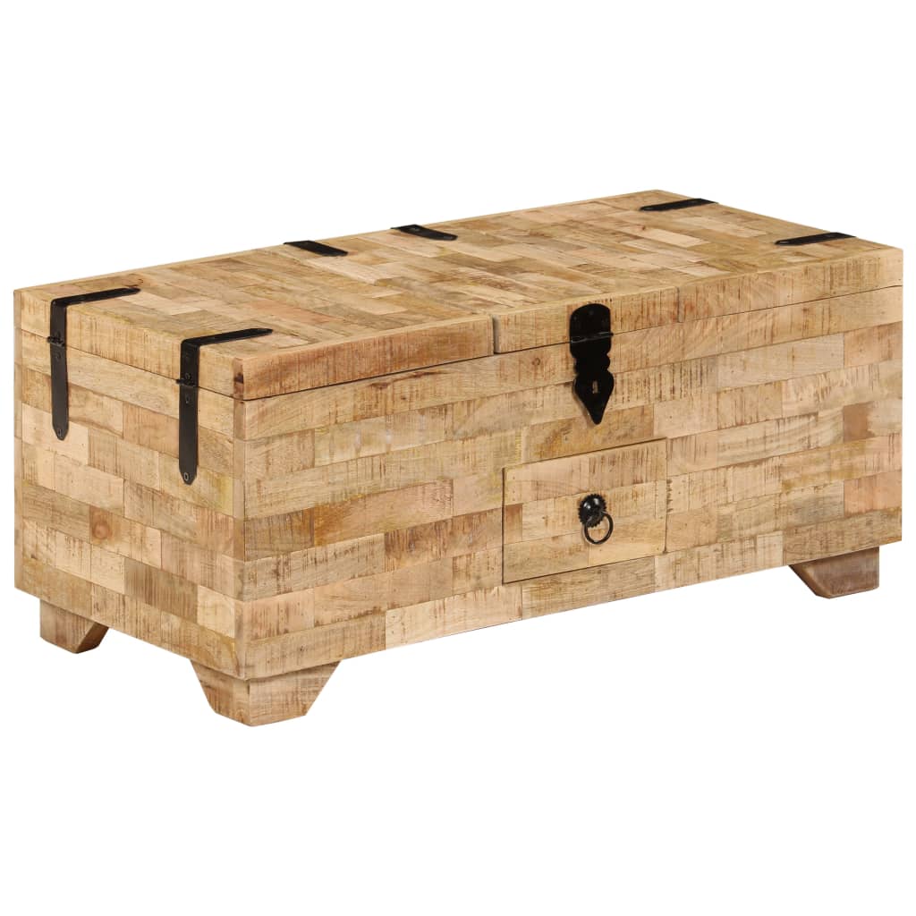 Mesa De Centro De Madera Maciza De Mango 80X40X35 Cm