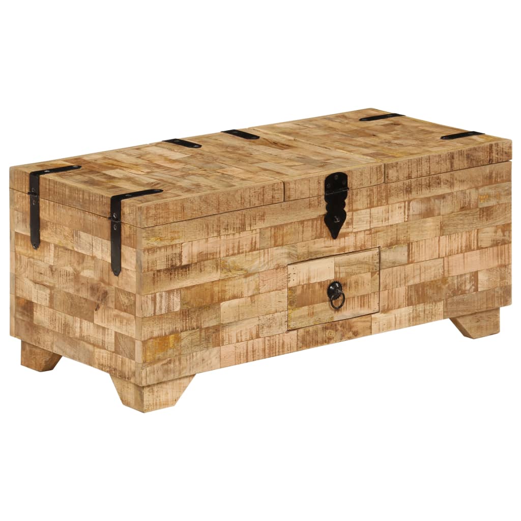 Mesa De Centro De Madera Maciza De Mango 80X40X35 Cm