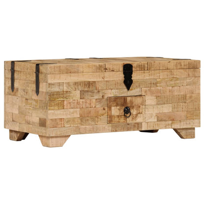 Mesa De Centro De Madera Maciza De Mango 80X40X35 Cm