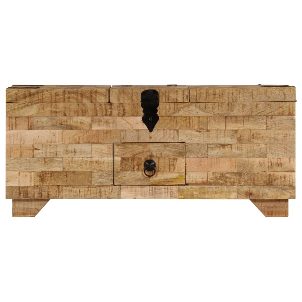 Mesa De Centro De Madera Maciza De Mango 80X40X35 Cm