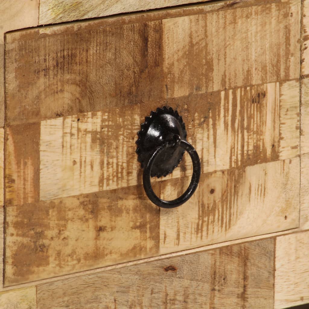 Mesa De Centro De Madera Maciza De Mango 80X40X35 Cm