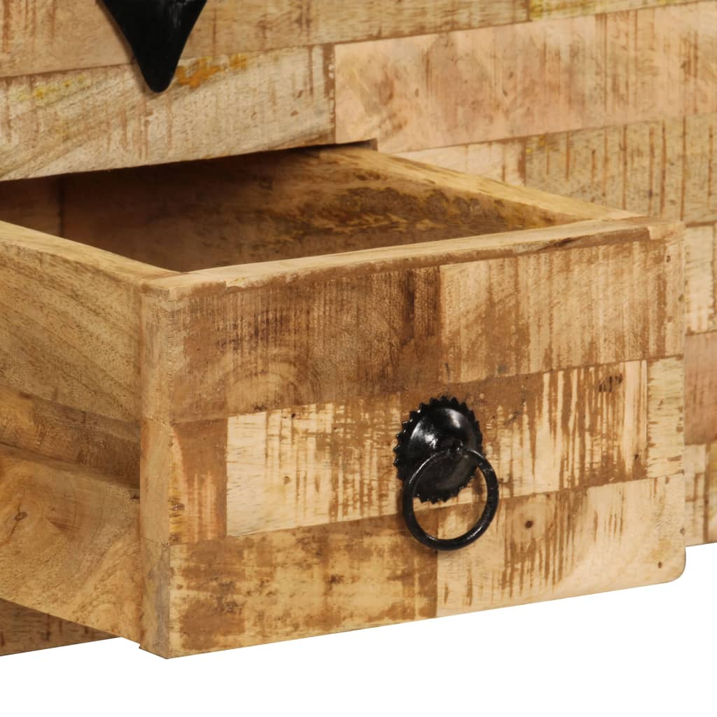 Mesa De Centro De Madera Maciza De Mango 80X40X35 Cm