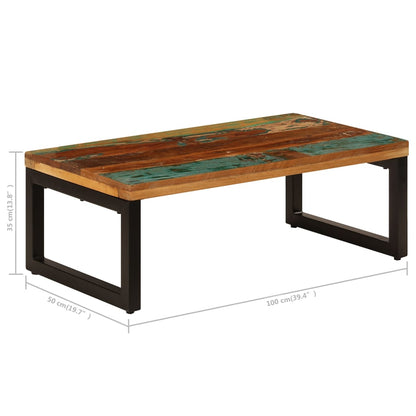 Mesa De Centro De Y Acero 100X50X35 Cm