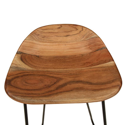 Taburetes De Cocina 2 Unidades Madera Maciza De Acacia