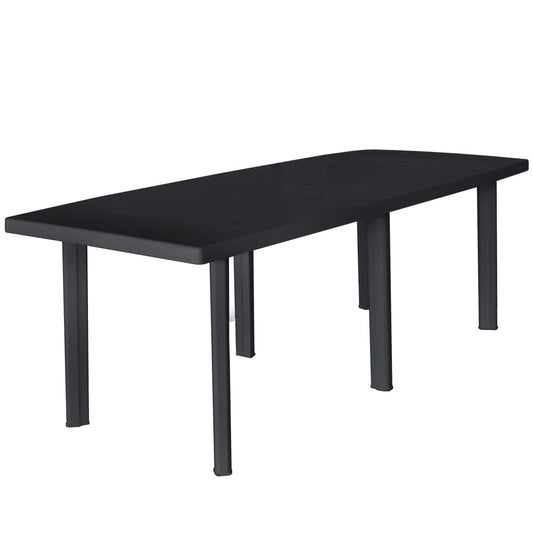 Mesa De Jardín De Plástico Gris Antracita 216X90X72 Cm