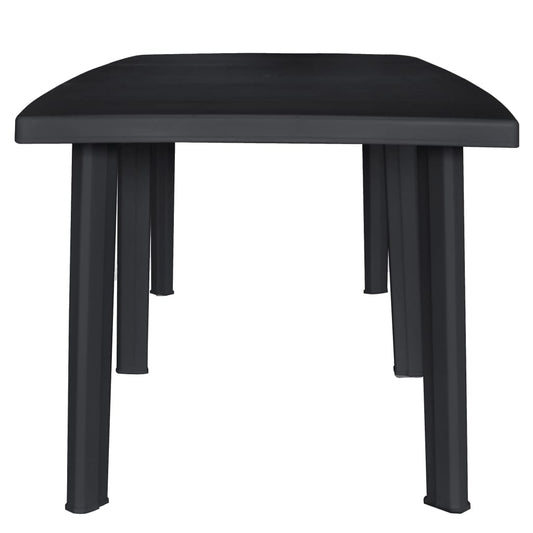 Mesa De Jardín De Plástico Gris Antracita 216X90X72 Cm
