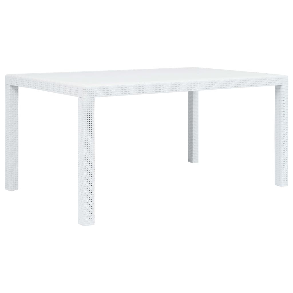 Mesa De Jardín De Plástico Aspecto Ratán Gris