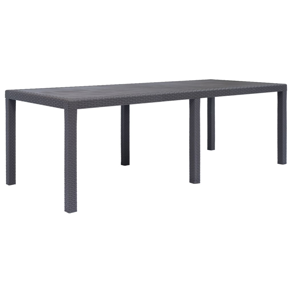 Mesa De Jardín De Plástico Aspecto Ratán Gris