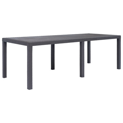 Mesa De Jardín De Plástico Aspecto Ratán Gris