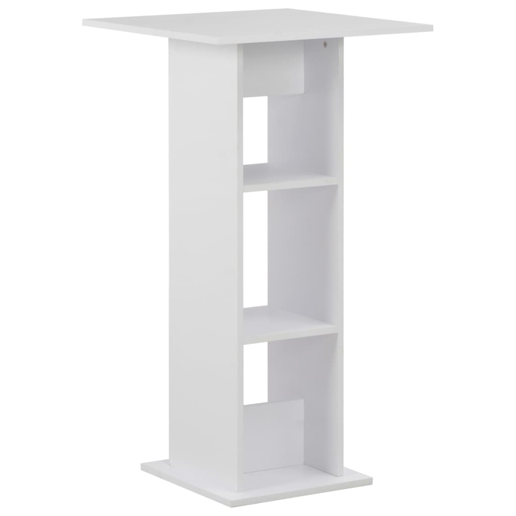 Mesa Alta De Bar Blanco Y 60X60X110 Cm