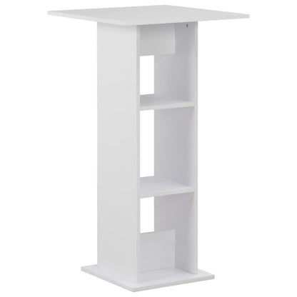 Mesa Alta De Bar Blanco Y 60X60X110 Cm