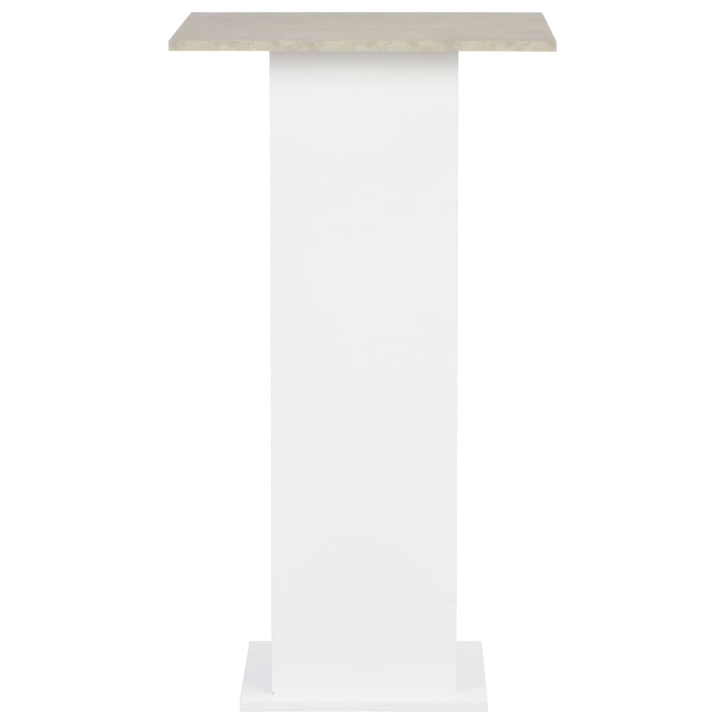 Mesa Alta De Bar Blanco Y 60X60X110 Cm