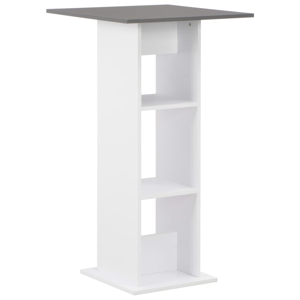 Mesa Alta De Bar Blanco Y 60X60X110 Cm