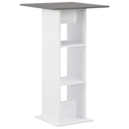 Mesa Alta De Bar Blanco Y 60X60X110 Cm