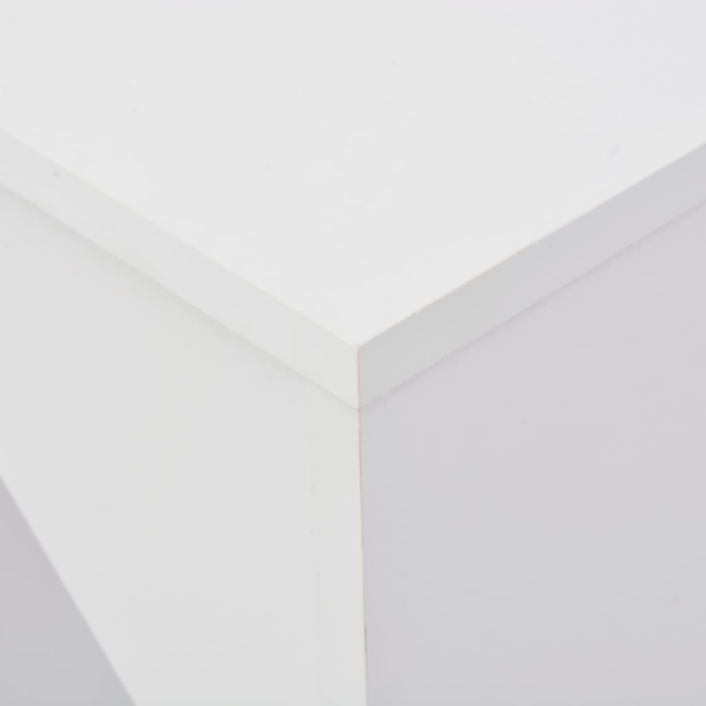 Mesa De Bar Con Estantería Móvil Blanca 138X39X110 Cm
