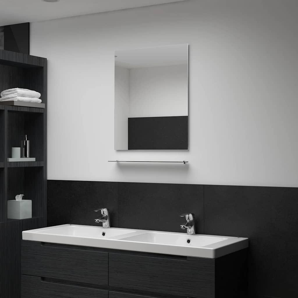 Espejo De Pared Con Estante De Vidrio Templado 100X60 Cm