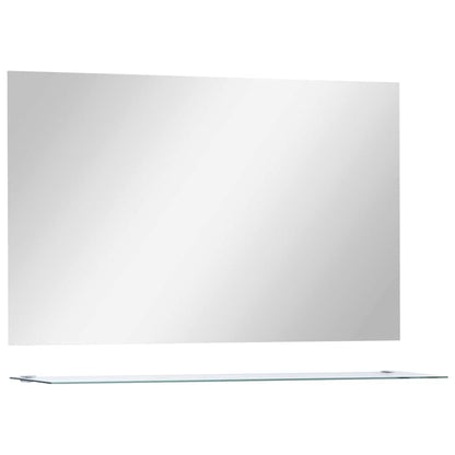 Espejo De Pared Con Estante De Vidrio Templado 100X60 Cm