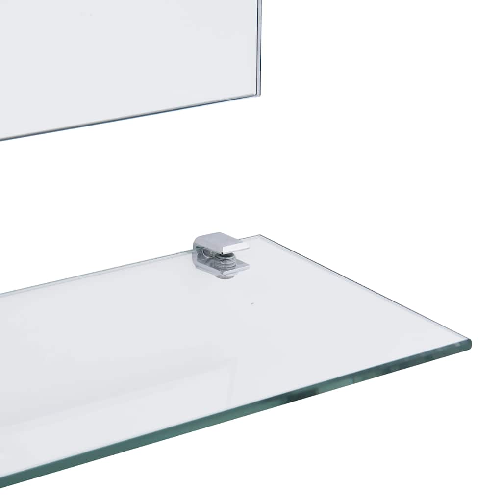 Espejo De Pared Con Estante De Vidrio Templado 100X60 Cm