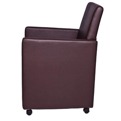 Sillas De Comedor 2 Unidades Cuero Sintético Marrón