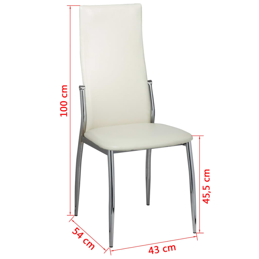 Sillas De Comedor 4 Unidades Cuero Sintético