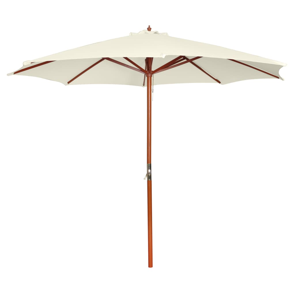 Sombrilla De Jardín Con Palo De Madera Gris Taupe 300 Cm