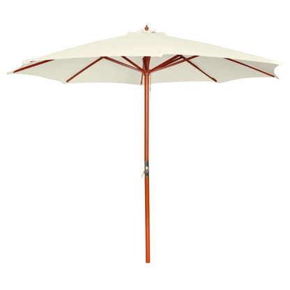 Sombrilla De Jardín Con Palo De Madera Gris Taupe 300 Cm