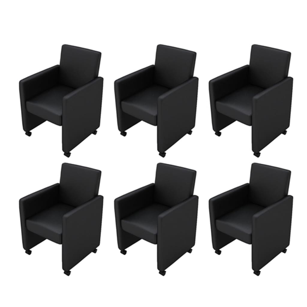 Sillas De Comedor 6 Uds Cuero Sintético