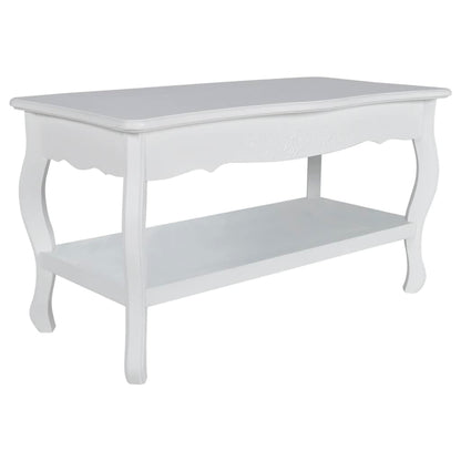 Mesa De Centro De 2 Niveles De Mdf Blanca
