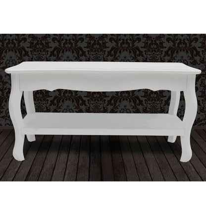 Mesa De Centro De 2 Niveles De Mdf Blanca