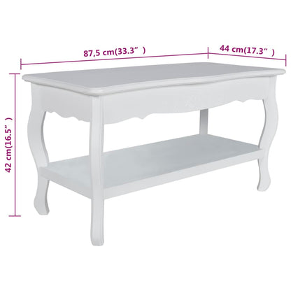 Mesa De Centro De 2 Niveles De Mdf Blanca