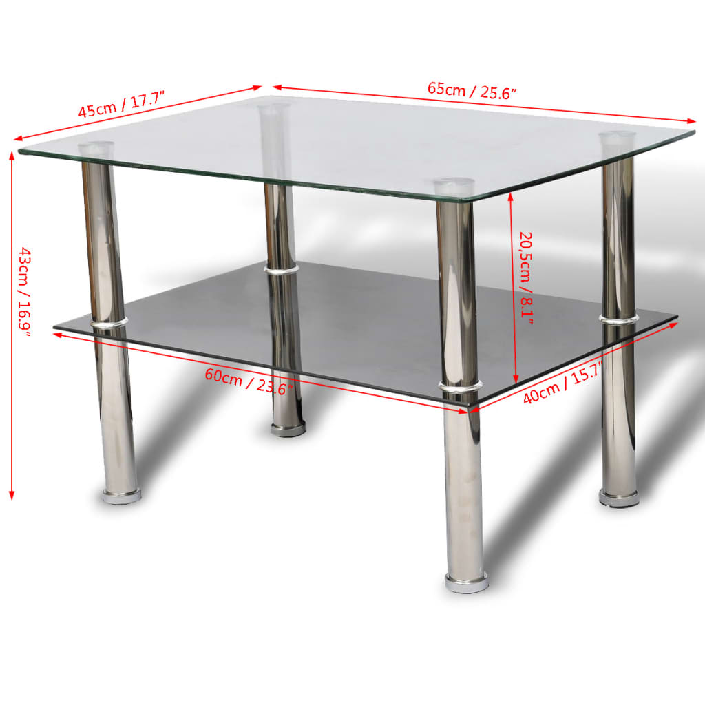 Mesa De Centro De Dos Niveles Vidrio