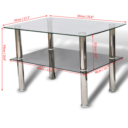 Mesa De Centro De Dos Niveles Vidrio