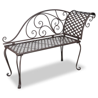 Banco Tumbona De Jardín De Acero Envejecido 128 Cm