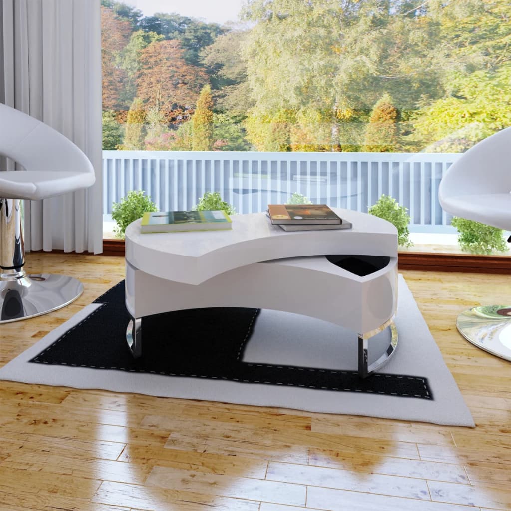Mesa De Centro De Forma Ajustable Brillante