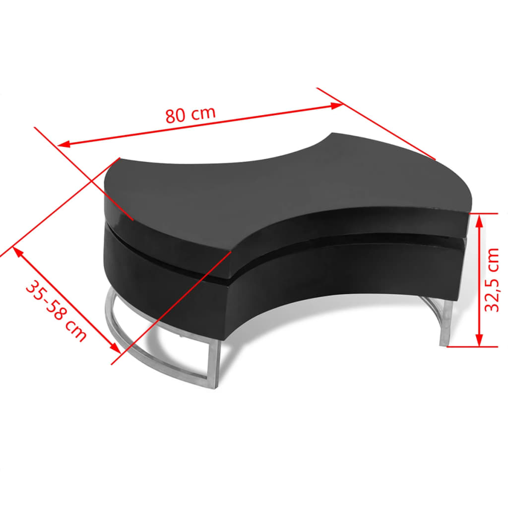 Mesa De Centro De Forma Ajustable Brillante