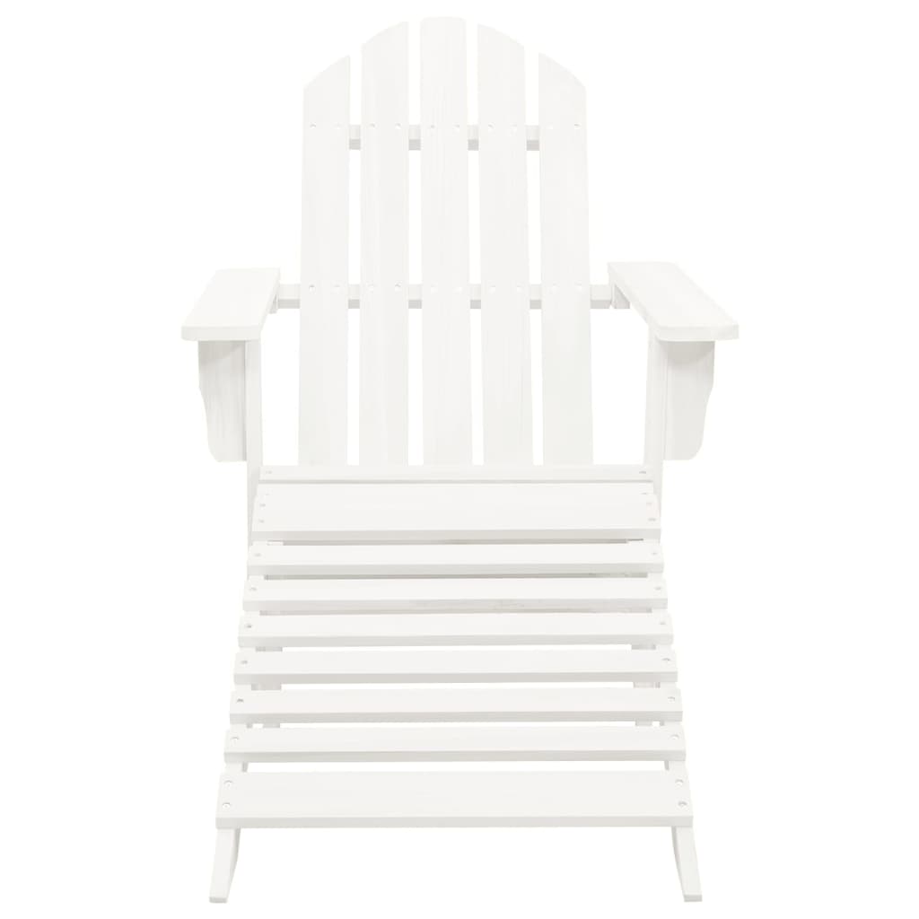 Silla De Jardín Con Otomana Madera Blanca