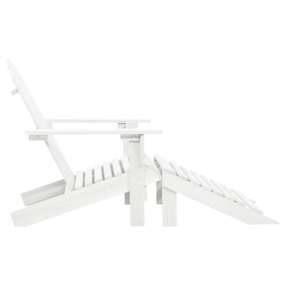 Silla De Jardín Con Otomana Madera Blanca