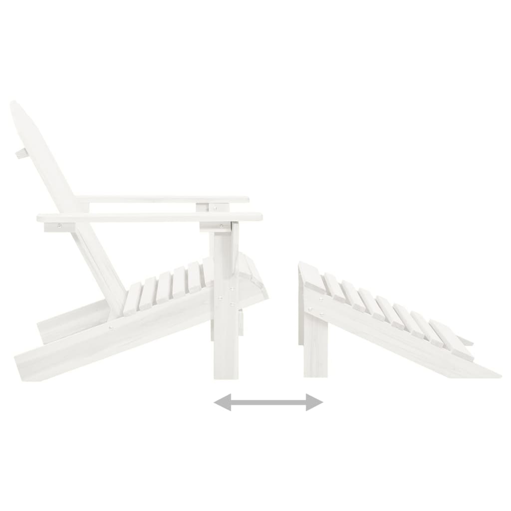 Silla De Jardín Con Otomana Madera Blanca