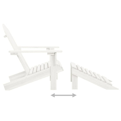 Silla De Jardín Con Otomana Madera Blanca