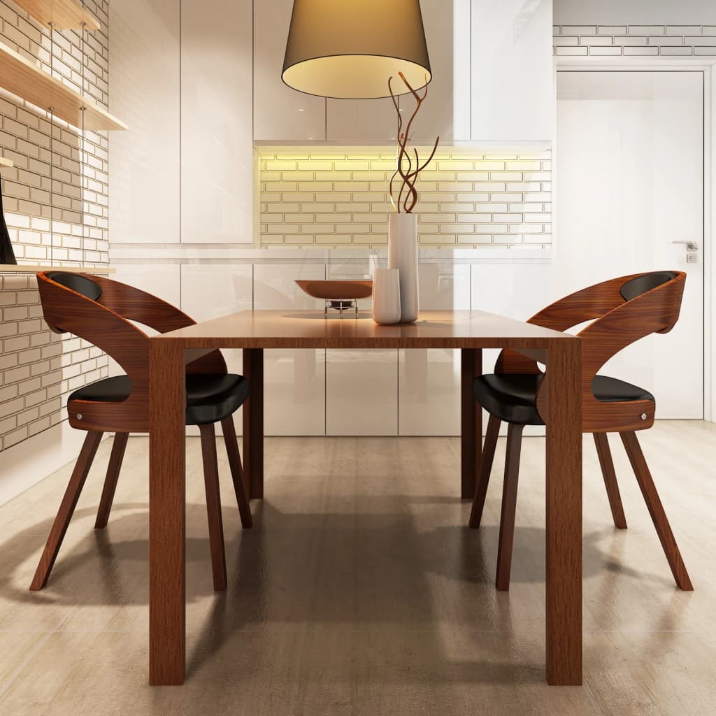 Sillas De Comedor 6 Unidades Cuero Sintético Marrón