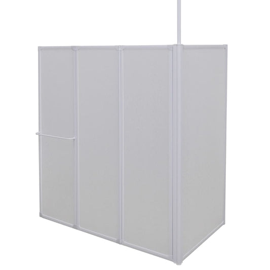 Mampara De Ducha De Pared En Forma L 4 Paneles Plegables 70X120X137 Cm