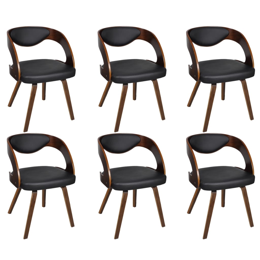 Sillas De Comedor 6 Unidades Cuero Sintético Marrón