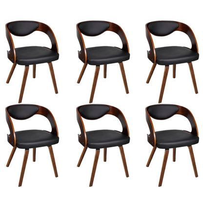 Sillas De Comedor 6 Unidades Cuero Sintético Marrón