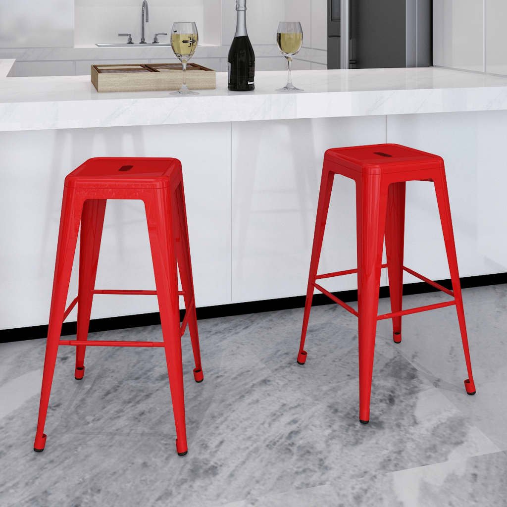 Taburetes De Cocina 2 Unidades Acero S