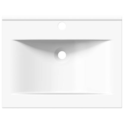 Lavabo De Cerámica Rectangular Con Orificio De Grifo 60X46 Cm