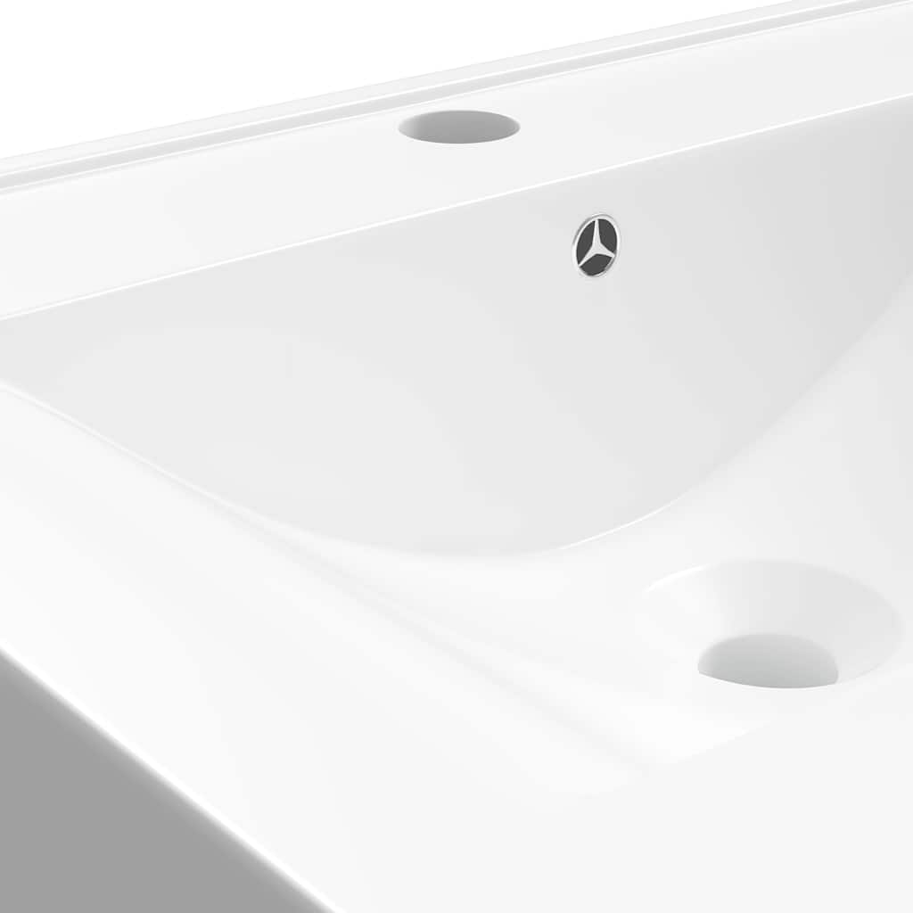 Lavabo De Cerámica Rectangular Con Orificio De Grifo 60X46 Cm